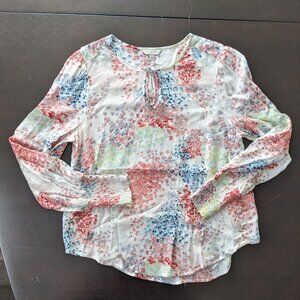 Lucky Brand Tie Top Splatter Paint 100% Viscose Size Medium